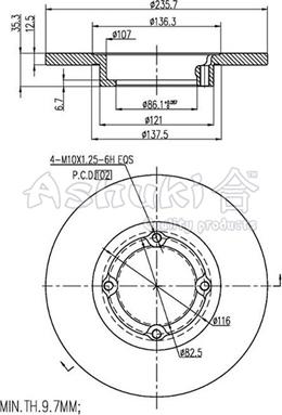 Ashuki 0990-9090 - Гальмівний диск avtolavka.club