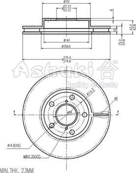 Ashuki 0990-9212 - Гальмівний диск avtolavka.club