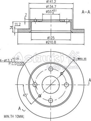 Ashuki 0990-5206 - Гальмівний диск avtolavka.club