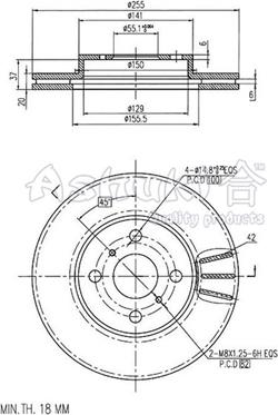 Ashuki 0990-8212 - Гальмівний диск avtolavka.club