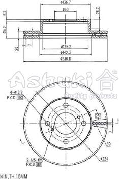 Ashuki 0990-7901 - Гальмівний диск avtolavka.club