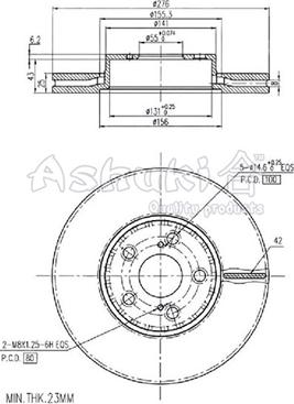 Ashuki 0990-7412 - Гальмівний диск avtolavka.club