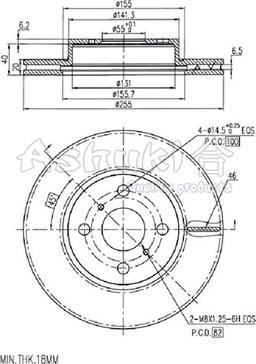 Ashuki 0990-7612 - Гальмівний диск avtolavka.club