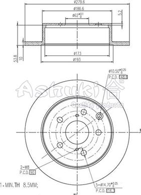 Ashuki 0993-5502 - Гальмівний диск avtolavka.club