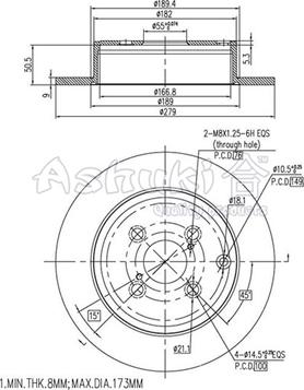 Ashuki 0993-3402 - Гальмівний диск avtolavka.club