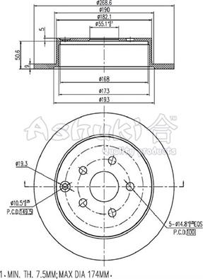 Ashuki 0993-2402 - Гальмівний диск avtolavka.club