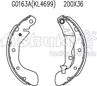 Ashuki 1050-7090 - Комплект гальм, барабанний механізм avtolavka.club