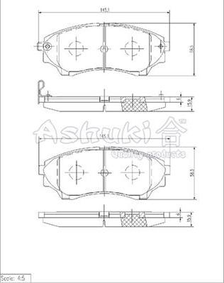 Ashuki 1080-9603 - Гальмівні колодки, дискові гальма avtolavka.club