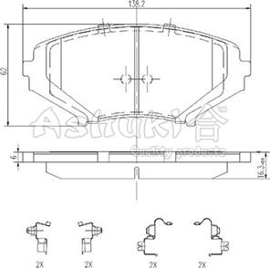 Ashuki 1080-6603 - Гальмівні колодки, дискові гальма avtolavka.club