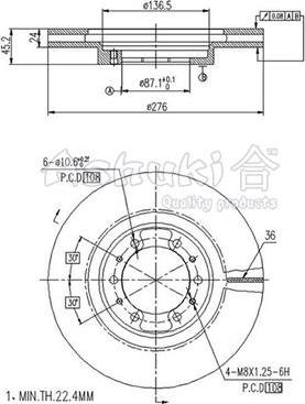 Ashuki C652-10 - Гальмівний диск avtolavka.club