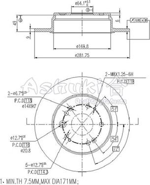 Ashuki H039-60 - Гальмівний диск avtolavka.club