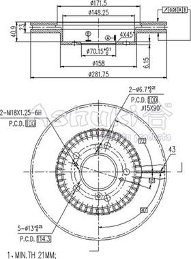 Ashuki H037-70 - Гальмівний диск avtolavka.club