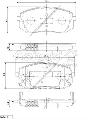 Ashuki I042-65 - Гальмівні колодки, дискові гальма avtolavka.club