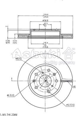 Ashuki K016-40 - Гальмівний диск avtolavka.club