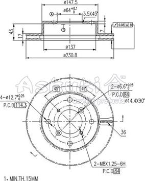 Ashuki K016-04 - Гальмівний диск avtolavka.club