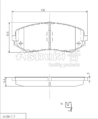 Ashuki K012-14 - Гальмівні колодки, дискові гальма avtolavka.club