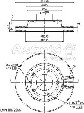 Ashuki M606-10 - Гальмівний диск avtolavka.club