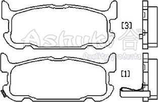 Ashuki M075-10 - Гальмівні колодки, дискові гальма avtolavka.club