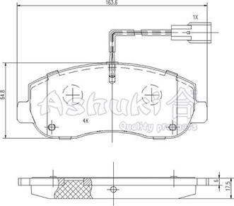 Ashuki N009-43 - Гальмівні колодки, дискові гальма avtolavka.club