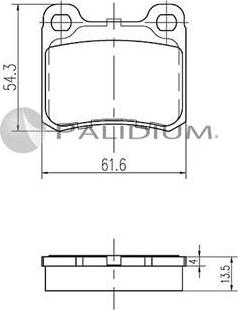 Ashuki P1-1221 - Гальмівні колодки, дискові гальма avtolavka.club