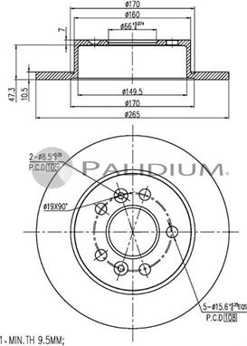 Ashuki P330-105 - Гальмівний диск avtolavka.club