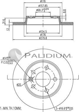 Ashuki P331-012 - Гальмівний диск avtolavka.club