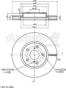 Ashuki T603-39 - Гальмівний диск avtolavka.club