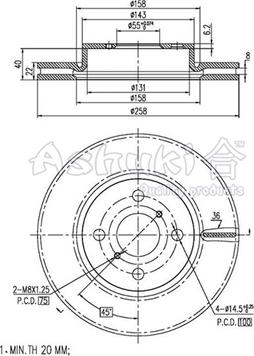 Ashuki T602-62 - Гальмівний диск avtolavka.club