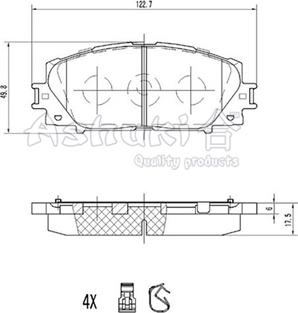 Ashuki T114-55 - Гальмівні колодки, дискові гальма avtolavka.club