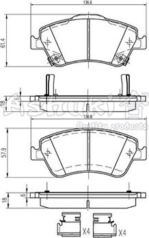 Ashuki T112-95 - Гальмівні колодки, дискові гальма avtolavka.club