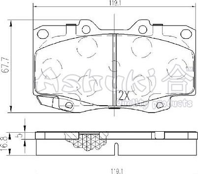 Ashuki T112-45 - Гальмівні колодки, дискові гальма avtolavka.club