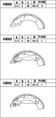 Asimco K9002 - Комплект гальм, барабанний механізм avtolavka.club