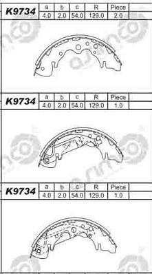 Asimco K9734 - Комплект гальм, барабанний механізм avtolavka.club