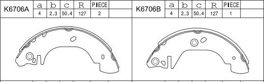 Asimco K6706 - Комплект гальм, барабанний механізм avtolavka.club