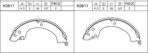 Asimco K0611 - Комплект гальм, барабанний механізм avtolavka.club