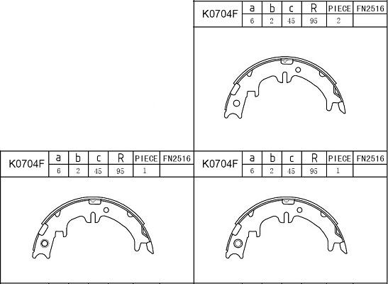 Asimco K0704F - Комплект гальм, ручник, парковка avtolavka.club