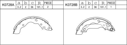 Asimco K0728 - Комплект гальм, барабанний механізм avtolavka.club