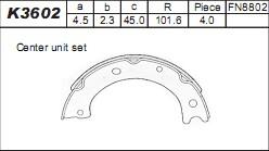 Asimco K3602 - Комплект гальм, ручник, парковка avtolavka.club