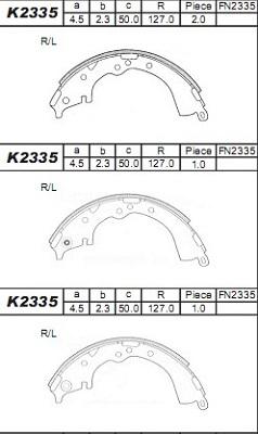 Asimco K2335 - Комплект гальм, барабанний механізм avtolavka.club