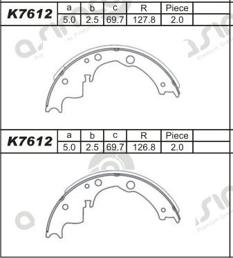 Asimco K7612 - Комплект гальм, барабанний механізм avtolavka.club