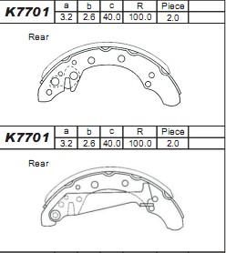 Asimco K7701 - Комплект гальм, барабанний механізм avtolavka.club