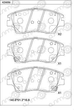 Asimco KD9059 - Гальмівні колодки, дискові гальма avtolavka.club