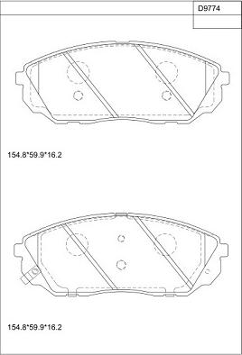 Asimco KD9774 - Гальмівні колодки, дискові гальма avtolavka.club