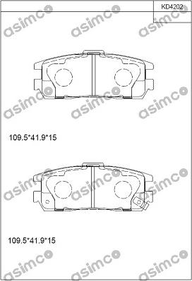 Asimco KD4202 - Гальмівні колодки, дискові гальма avtolavka.club