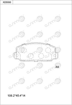 Asimco KD5000 - Гальмівні колодки, дискові гальма avtolavka.club