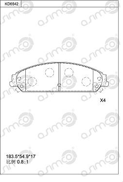 Asimco KD6542 - Гальмівні колодки, дискові гальма avtolavka.club