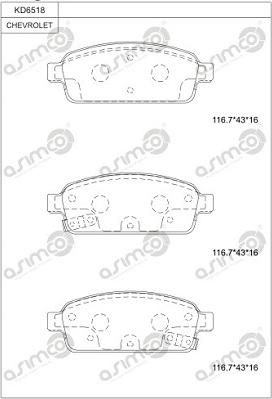 Asimco KD6518 - Гальмівні колодки, дискові гальма avtolavka.club