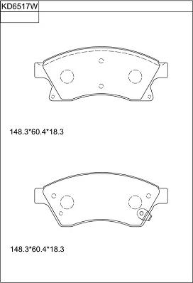 Asimco KD6517W - Гальмівні колодки, дискові гальма avtolavka.club