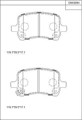 Asimco KD66309H - Гальмівні колодки, дискові гальма avtolavka.club