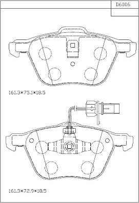 Asimco KD6006 - Гальмівні колодки, дискові гальма avtolavka.club